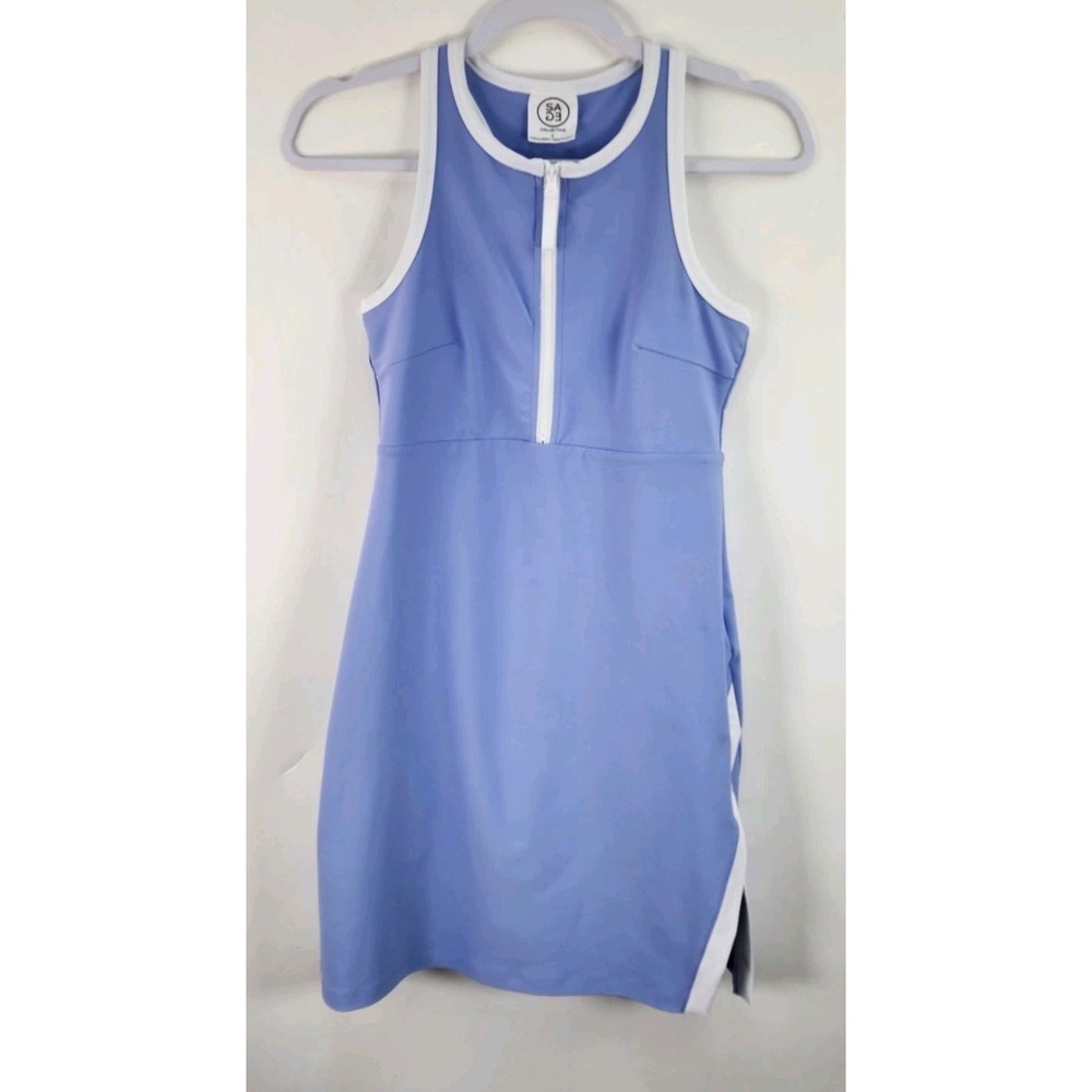 Sage Collective Racerback Athletic Dress Women's S Stretch Built in Shorts Blue